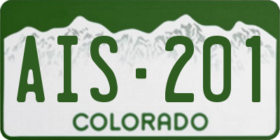 CO license plate AIS201
