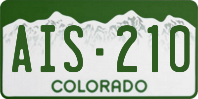 CO license plate AIS210