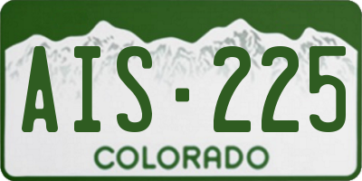 CO license plate AIS225