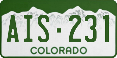 CO license plate AIS231