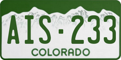 CO license plate AIS233
