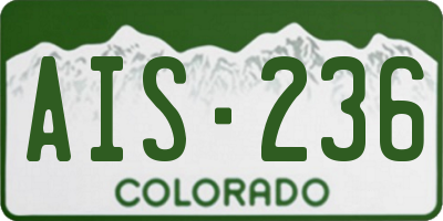 CO license plate AIS236