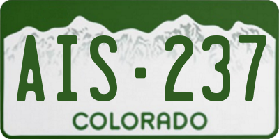 CO license plate AIS237