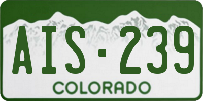 CO license plate AIS239