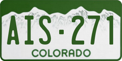 CO license plate AIS271