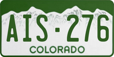 CO license plate AIS276