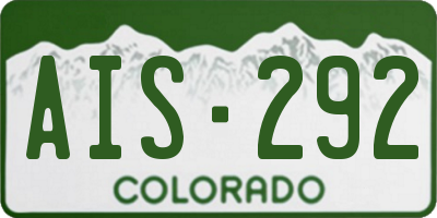 CO license plate AIS292