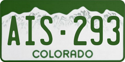 CO license plate AIS293