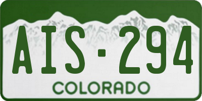 CO license plate AIS294