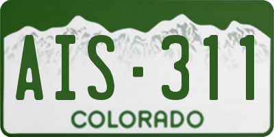 CO license plate AIS311