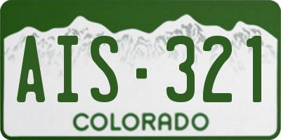 CO license plate AIS321