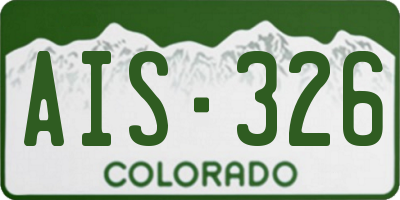 CO license plate AIS326