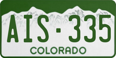 CO license plate AIS335