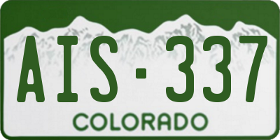 CO license plate AIS337