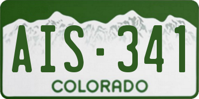 CO license plate AIS341