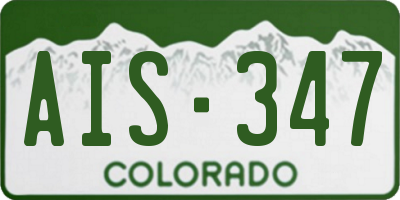 CO license plate AIS347