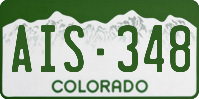 CO license plate AIS348
