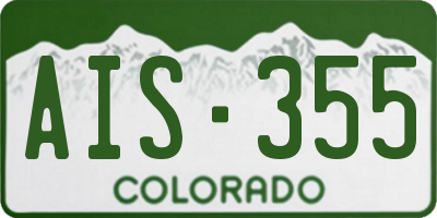 CO license plate AIS355