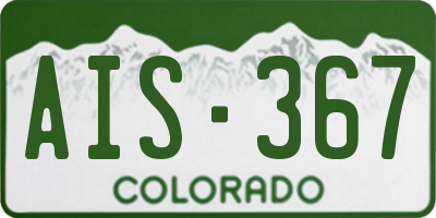 CO license plate AIS367
