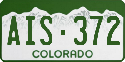 CO license plate AIS372