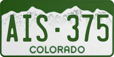 CO license plate AIS375