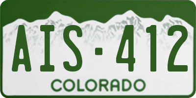 CO license plate AIS412