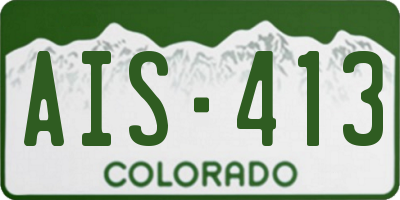 CO license plate AIS413