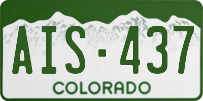 CO license plate AIS437