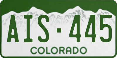 CO license plate AIS445