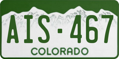CO license plate AIS467