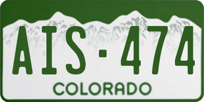 CO license plate AIS474