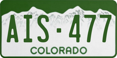 CO license plate AIS477