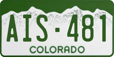 CO license plate AIS481