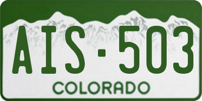 CO license plate AIS503