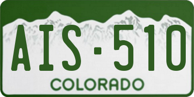 CO license plate AIS510