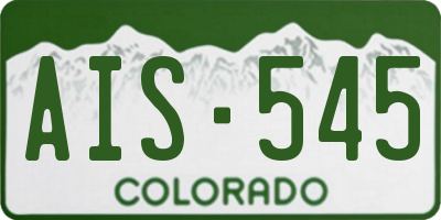 CO license plate AIS545