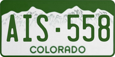 CO license plate AIS558
