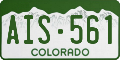 CO license plate AIS561