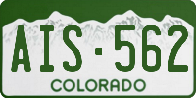 CO license plate AIS562