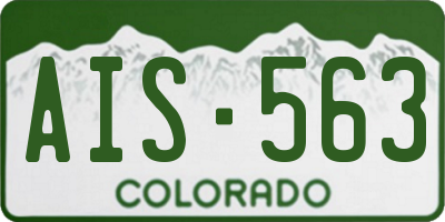 CO license plate AIS563