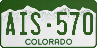 CO license plate AIS570