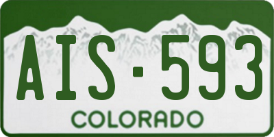 CO license plate AIS593