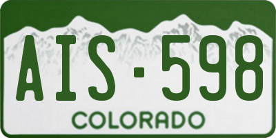 CO license plate AIS598