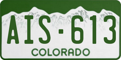 CO license plate AIS613