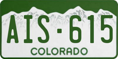 CO license plate AIS615