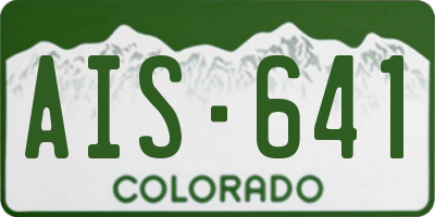 CO license plate AIS641