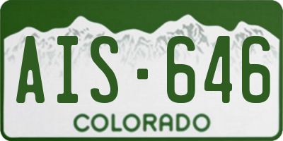 CO license plate AIS646