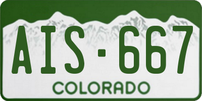 CO license plate AIS667