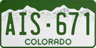 CO license plate AIS671