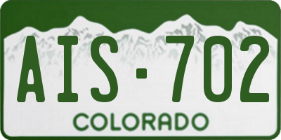 CO license plate AIS702